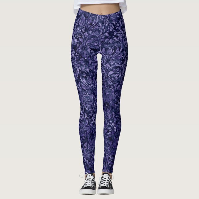 Lila Velvet-Leggings Leggings (Vorderseite)