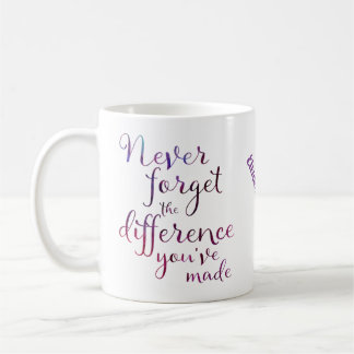 Lila vergessen Sie nie den Unterschied, den Sie ge Kaffeetasse