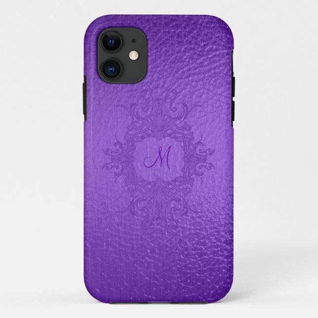 Lila verklebtes Monogramm Case-Mate iPhone Hülle (Rückseite)