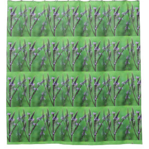 Lila Vervain Wildblumen Naturmuster Duschvorhang
