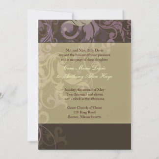 Lila Victoria-Hochzeits-Einladung Einladung