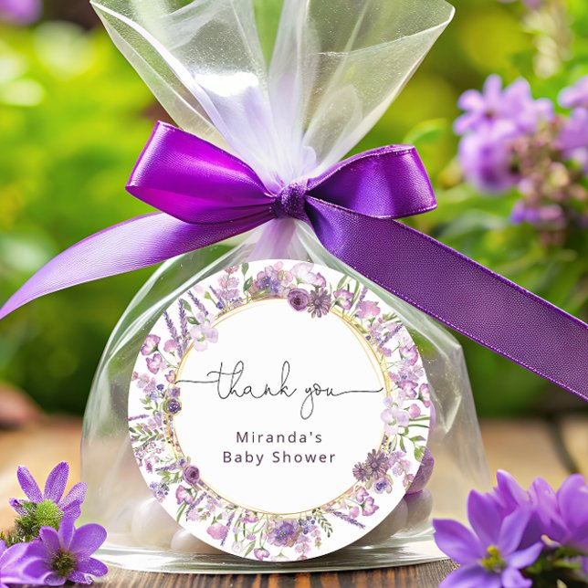 Lila Vielen Dank für den klassischen Rundaufkleber Runder Aufkleber (Von Creator hochgeladen)