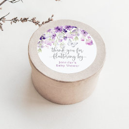 Lila vielen Dank für die geflatterte klassische Ru Runder Aufkleber