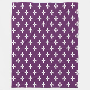 Lila Viktorianisch Fleur de Lys Fleecedecke