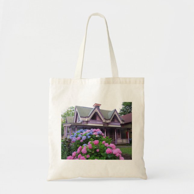Lila Viktorianische Hütte - Martha's Vineyard Tragetasche (Vorne)