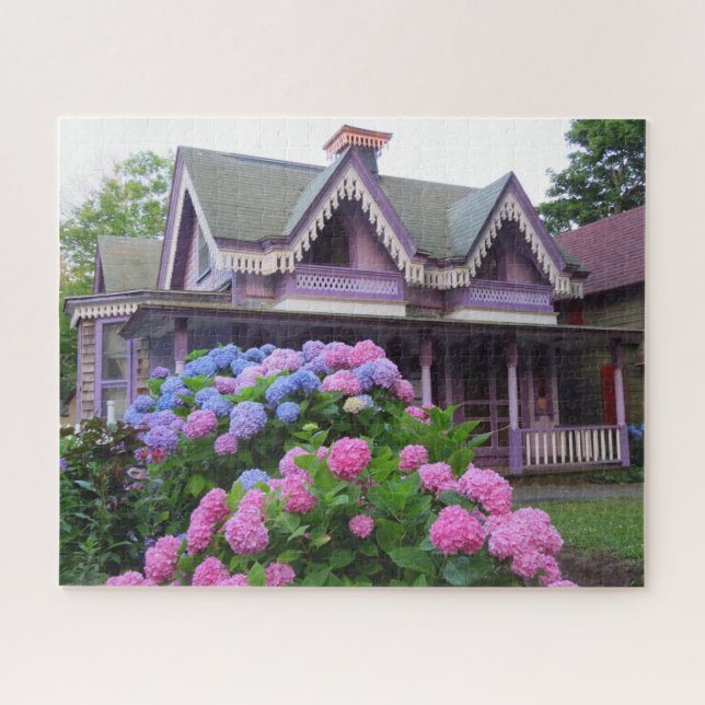 Lila viktorianisches Cottage - Martha's Vineyard Puzzle (Horizontal)