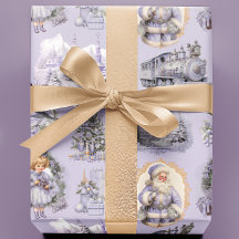 Lila Viktorianisches Weihnachtswrapping-Papier