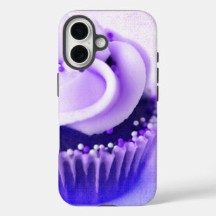 Lila Vintage-Cupcake-Streusel iPhone 16 Hülle