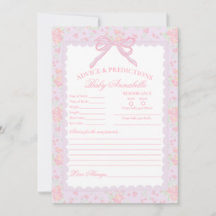 Lila Vintage Fancy Floral Baby Ratgeber Karte