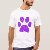 Lila Vintage Paw Print Dog Novelty T Shirt