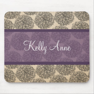 Lila Vintage Zinnia Mousepad
