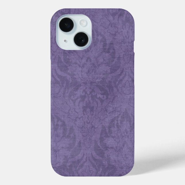 Lila Vintager Damast Case-Mate iPhone Hülle (Rückseite)