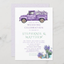 Lila Vintager LKW Wisteria Wedding