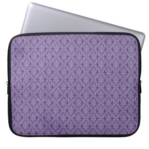 Lila Vintages Damast-Ziermuster Laptopschutzhülle