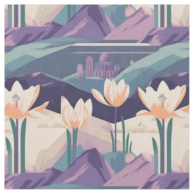 Lila Vintages geometrisches Muster Stoff (Nahaufnahme)