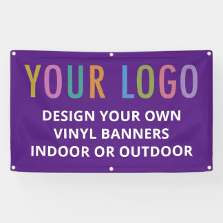 Lila Vinylbanner mit Ösen für Außen | Innenbereich Banner