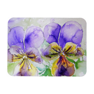 Lila Viola Blume Wasserfarbe Geburtstagsmagazin Magnet
