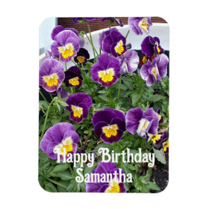 Lila Viola Pansy Blume Blume Floral Geburtstag Magnet