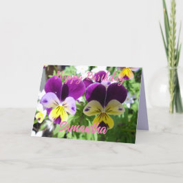 Lila Viola Pansy Hübsche Blume Blumenkarte Karte