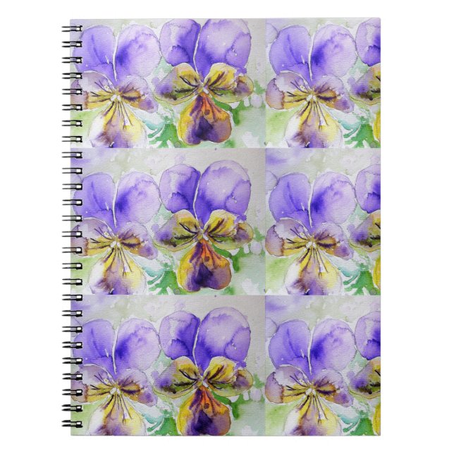 Lila Viola Violet Floral Blume Notebook Notizblock (Vorderseite)