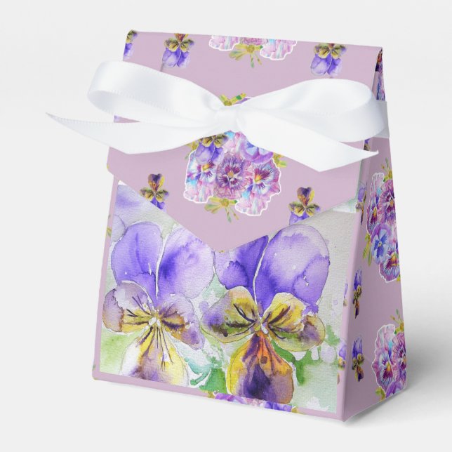 Lila Viola Watercolor Party Cake Fevor Box Geschenkschachtel (Vorderseite)