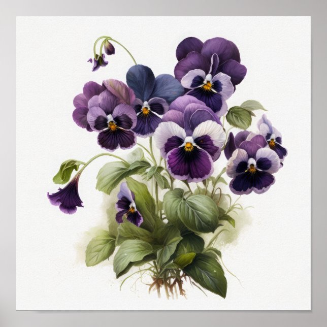 Lila Violas Blume Art Print Poster (Vorne)