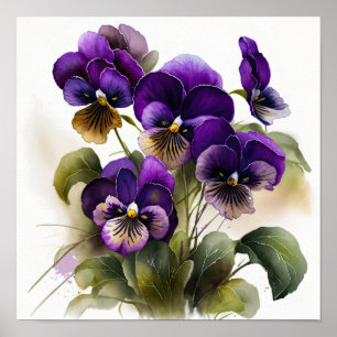 Lila Violas Blume Art Print Poster