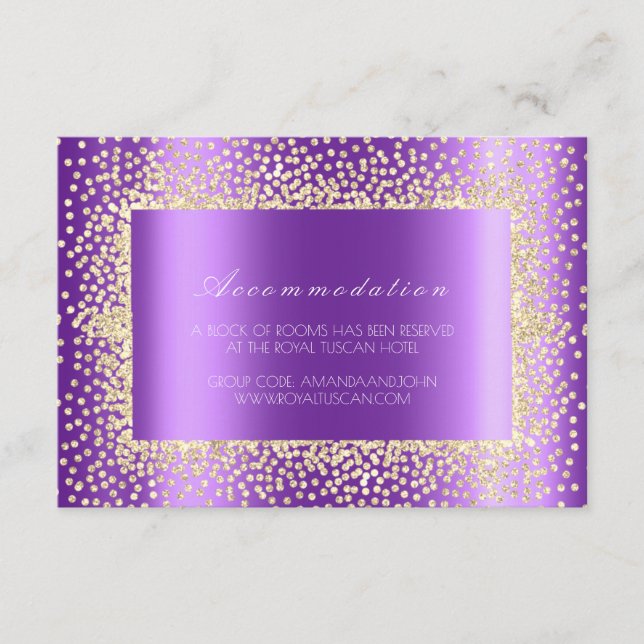 Lila Violet Crystal Wedding Hotel Unterkunft3 Begleitkarte (Vorderseite)