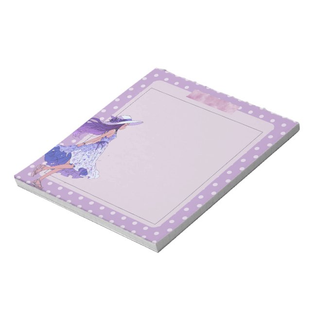 Lila Violet Einfache Niedliche Anime Boho Notepad Notizblock (Rotiert)