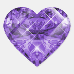 Lila, Violet Gem Herz-Aufkleber