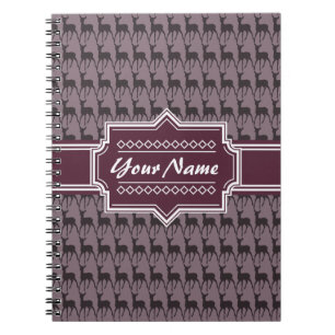 Lila Violet Hirsch Personalisierter Name   V1 Notizblock