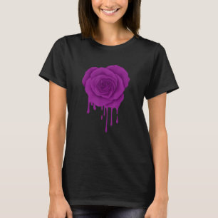 Lila Violet Melting Rose Blume Gardener Botanis T-Shirt