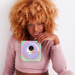 Lila Violet-Rose kundenspezifischer QR-LOGO-SHOP Quadratische Visitenkarte