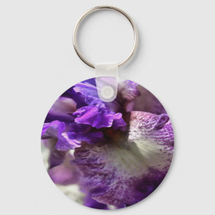 Lila, Violet und Mauve Iris Abstrakt Schlüsselanhänger