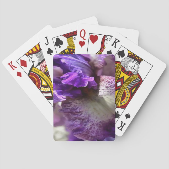 Lila, Violet und Mauve Iris Abstrakt Spielkarten (Rückseite)