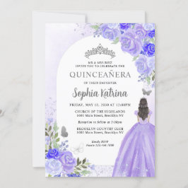 Lila Violetprinzessin Birthday Quinceanera Einladung