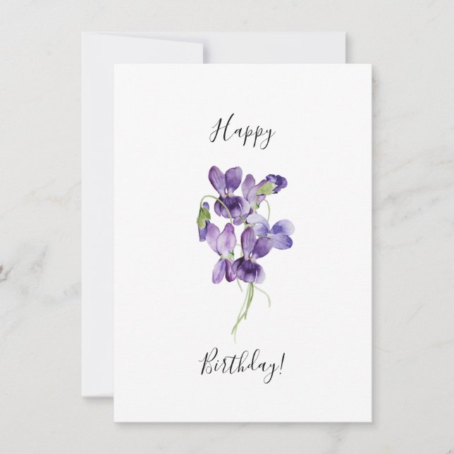 Lila Violets zum Geburtstag glücklich (Vorderseite)
