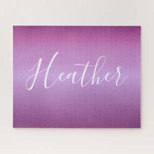 Lila Violett & benutzerdefinierte weiße Schrift Puzzle