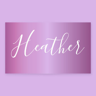 Lila Violett & benutzerdefinierte weiße Schrift Rechteckiger Aufkleber