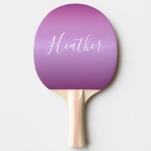 Lila Violett & benutzerdefinierte weiße Schrift Tischtennis Schläger