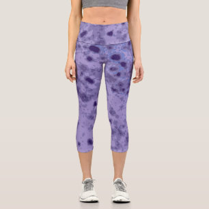Lila violett-blaues, abstrakt verzweigtes Muster Capri Leggings