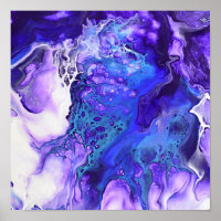 Lila Violett Blaues Marmor Abstraktes Fluid Art
