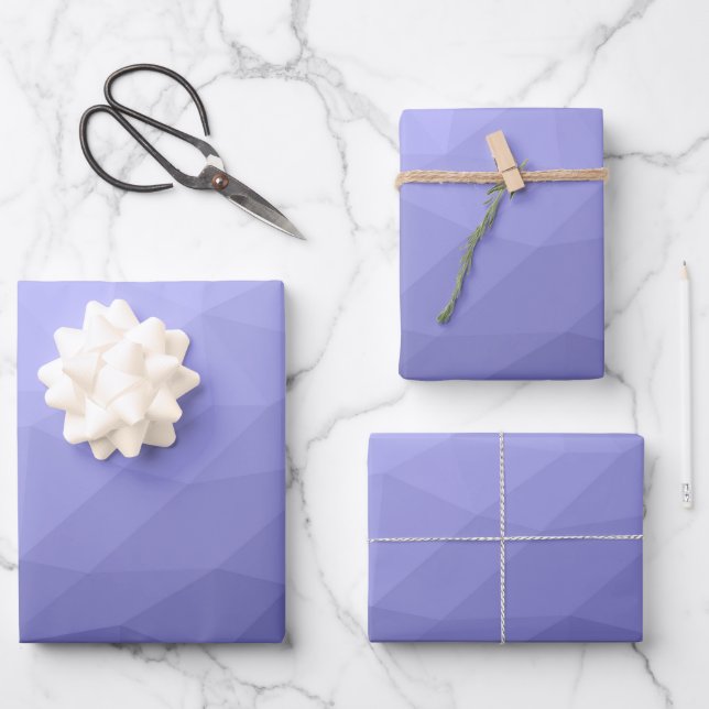 Lila violett-blaues Mesh-Omermuster Geschenkpapier Set (Vorderseite)