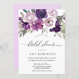Lila Violett Blume Brautparty Einladung
