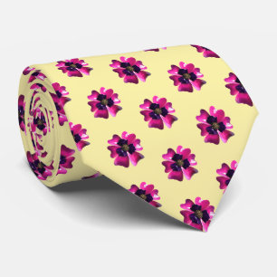 Lila Violett-Blume Mode Butter Gelb Trendy Krawatte
