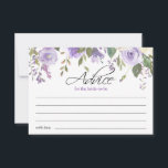 Lila Violett-Brautparty Hinweiskarte<br><div class="desc">Einfach elegantes,  rustikales Bouquet-Design in Aquarell (Aquarell) grüne Vegetation,  Lavendel,  lila,  violett,  lila,  rot,  pfirsichfarben,  weiße Blume Rose / Peony auf weißem Hintergrund und schwarzen Buchstaben. Delikates Hochzeitsfest Brautparty ,  BERATUNGSKARTEN für das Frühjahr- oder Sommerthema. Weitere Informationen finden Sie unter Entsprechende Sammlungen .</div>