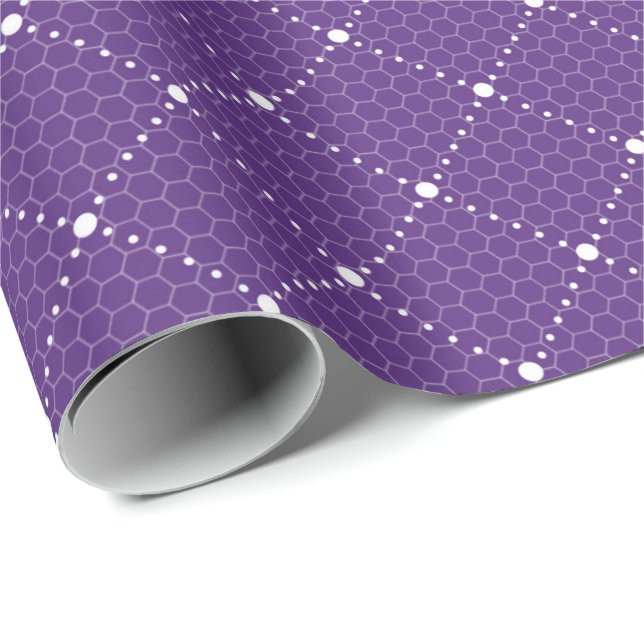 Lila Violett Delikate Spitzen Weißes Gitter Elegan Geschenkpapier (Rolleneckpunkt)