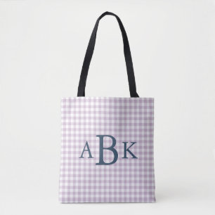 Lila Violett Gingham Monogramm