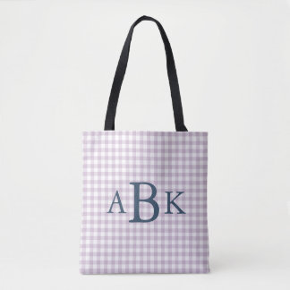Lila Violett Gingham Monogramm