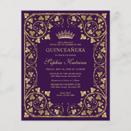 Lila Violett Gold Tiara Quinceanera